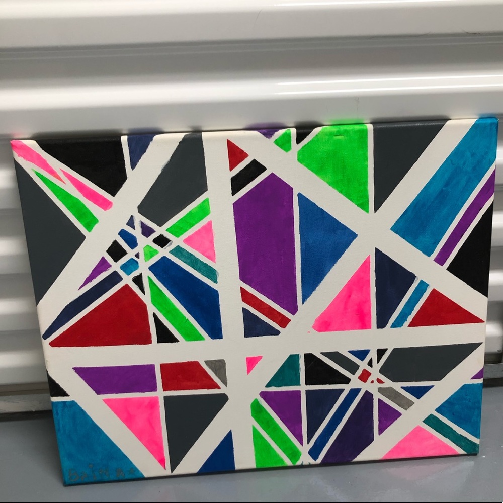 Geometric Abstract Acrylic Painting